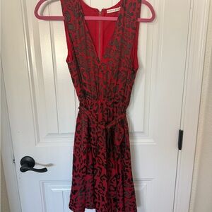 Alice + Olivia Red and Black Backless Dress